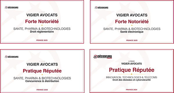 Reconnu parmi les meilleurs cabinets d’avocats par Décideurs Magazine, le cabinet est classé dans les catégories suivantes