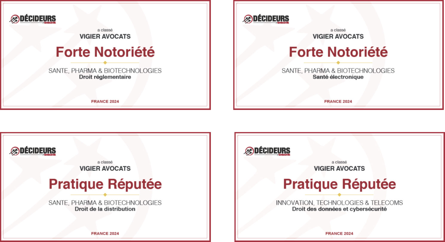 Classement Décideurs, cabinet Vigier Avocats