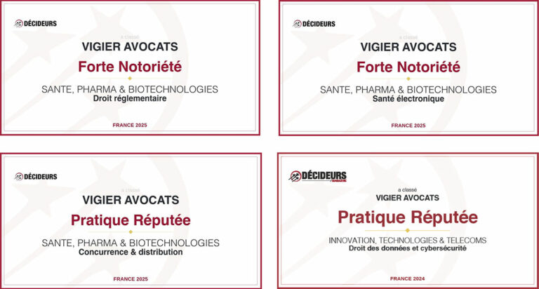 Classement Décideurs, cabinet Vigier Avocats